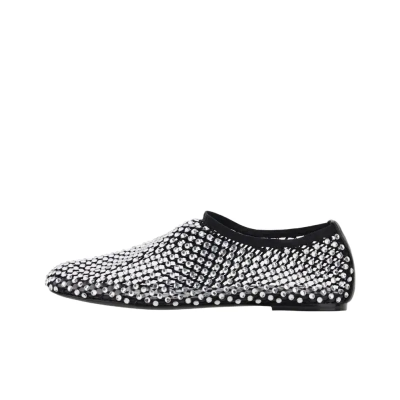 STRATEGIA Rete Strass Casual Single Shoes Women's Silver-0