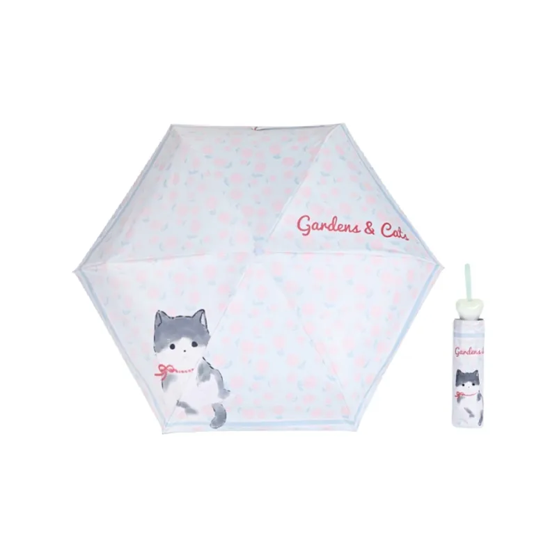 Sunny Edge Garden Kitten, Embark On A Fresh Journey, Sunny And Rainy Dual Use Five Fold Umbrella-5