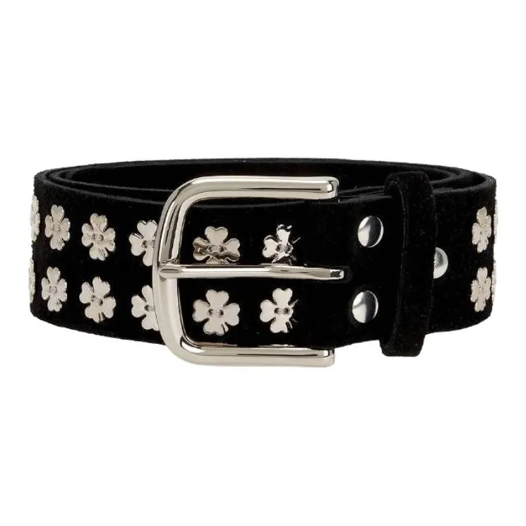 BODE Suede Belt Women's Black Width 4CM-2
