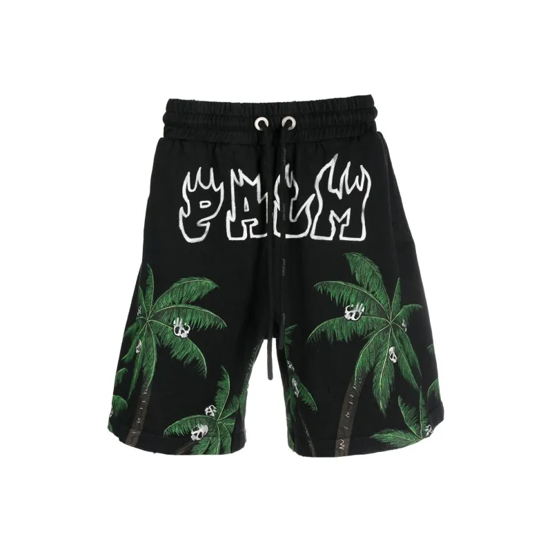 PALM ANGELS Palms & Skull Vintage Sweatshorts-0