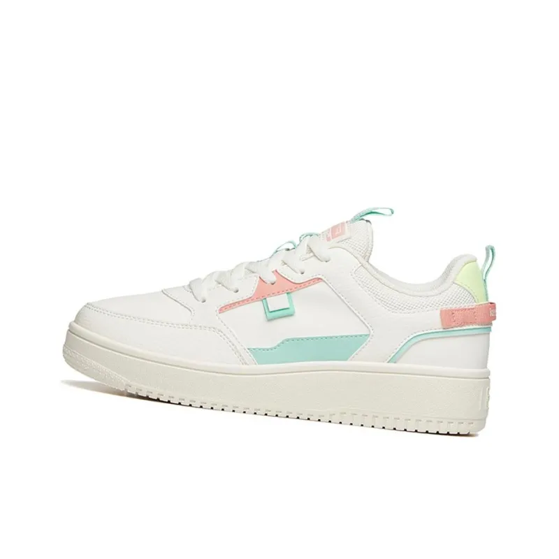 Anta Life Collection Low Top Skateboard Shoes Women's White Green Pink-2
