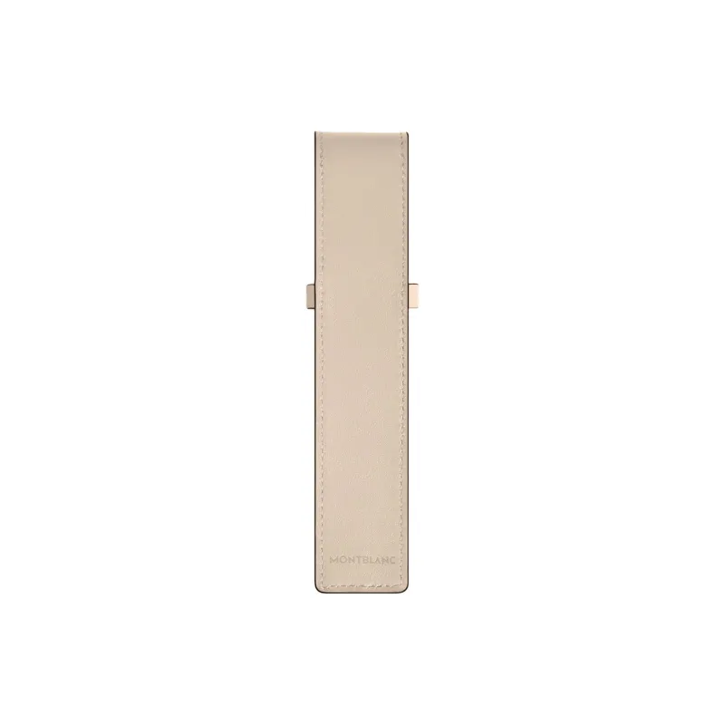 MONTBLANC Meisterstuck Grain Cow Leather Pen Pouch Storage Bag Men's Mist Beige-1
