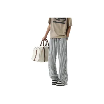OKPI Casual Pants Unisex Black White Stripes