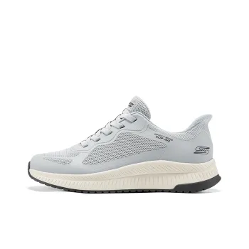 Skechers BOBS SQUAD 4 Anti Slip Wear Resistant Low Top Casual Shoes Men's Light Gray