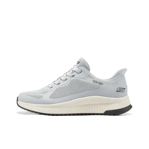 Skechers BOBS SQUAD 4 Anti Slip Wear Resistant Low Top Casual Shoes Men's Light Gray