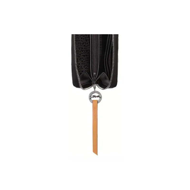 LONGCHAMP Le Pliage City Coated Canvas With Leather Trim Wallet Women's Black-4