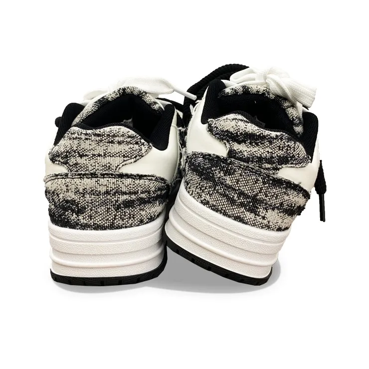XLAIII Slip Resistant, Abrasion Resistant, Breathable Low Top Skateboard Shoes Unisex White Black-4