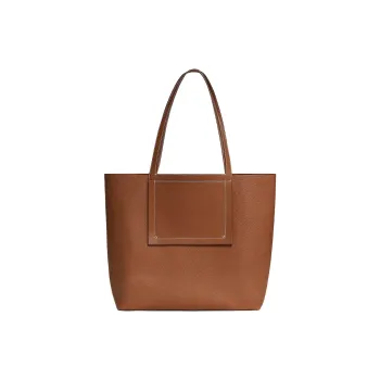 HERMES Cabasellier Barenia Faubourg Calfskin Tote Bag, Shopping Bag, Shoulder Bag Women's 34 Fauve Light Tawny
