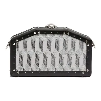 AU DEPART Canvas With Leather Clutch Nano Women's White