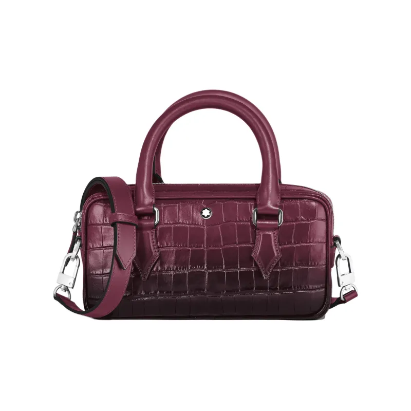 MONTBLANC Full Grain Cow Leather Shoulder Bag, Crossbody Bag, Handbag Mini Women's Ink Black Currant Color-0