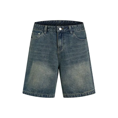 404MOB GANG Denim Shorts Unisex Blue