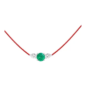 Redline White Gold, Diamond Necklaces Unisex Green