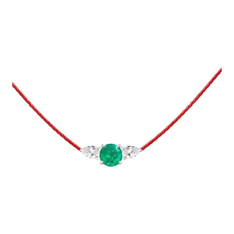 Redline White Gold, Diamond Necklaces Unisex Green-0