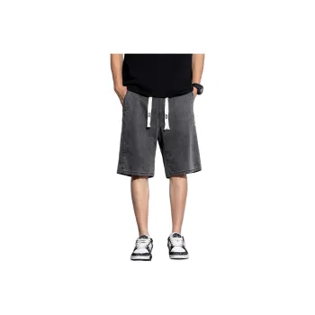 Tonlion Denim Shorts Men's Charcoal Gray