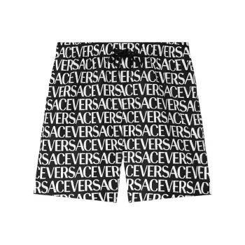 VERSACE Logo print Swim Shorts