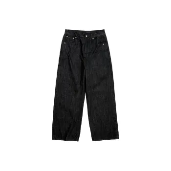 RESERFF Vintage Silhouette Straight Fit Jeans Trendy Men's Black
