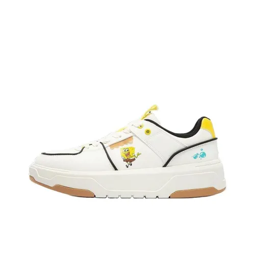361° X SpongeBob SquarePants Co branded Series Skateboard Shoes Men Low Top Feather White/Acid Yellow