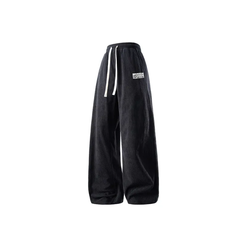 CULT OF INDIVIDUALITY Casual Pants Graffiti Print, Corduroy Loose Fit Versatile Straight Fit Thickened Pants Unisex-13