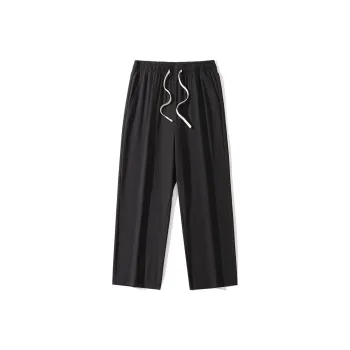 American Sports Solid Color Preppy Style, Plus Size Loose Fit, Quick Dry Soft Casual Pants Unisex