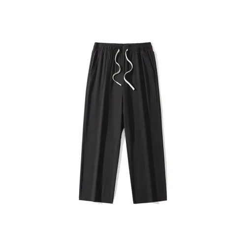 American Sports Solid Color Preppy Style, Plus Size Loose Fit, Quick Dry Soft Casual Pants Unisex