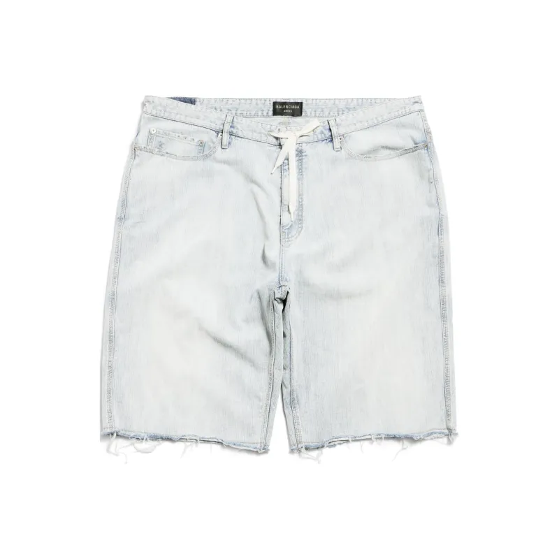 Balenciaga Drawstring Denim Shorts-0