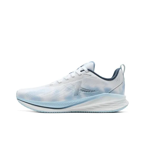 XTEP Speed 5.0LITE Cushioning Slip Resistant Low Top Running Shoes Men's White Blue