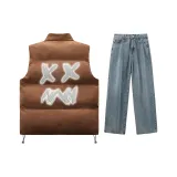Set (Brown Top+Medium Blue Pants)