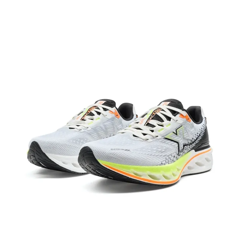 XTEP Cushioning Spin 12 Running Shoes Men Low Top Sail White, Black, Fluorescent Light Yellow Green-2
