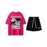 Dragon Fruit Top+Black Shorts