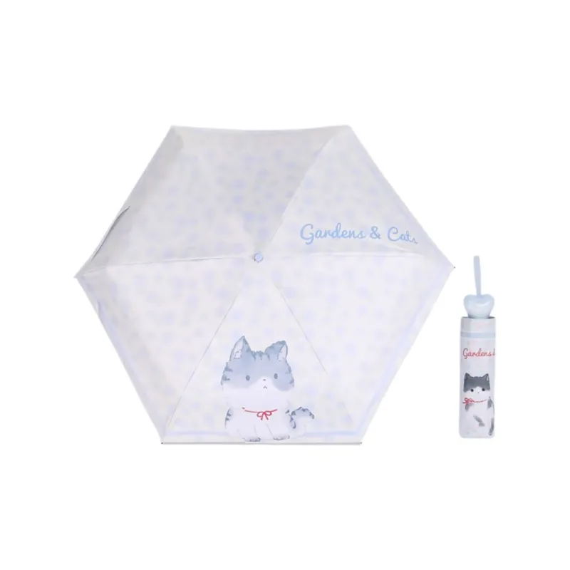 Sunny Edge Garden Kitten, Embark On A Fresh Journey, Sunny And Rainy Dual Use Five Fold Umbrella-6