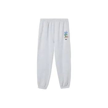 LACOSTE Casual Pants Unisex Silver Gray