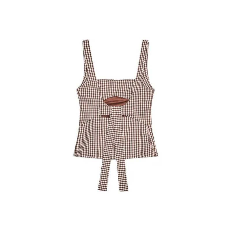 ZARA Tank Top Women's Brown/White-1