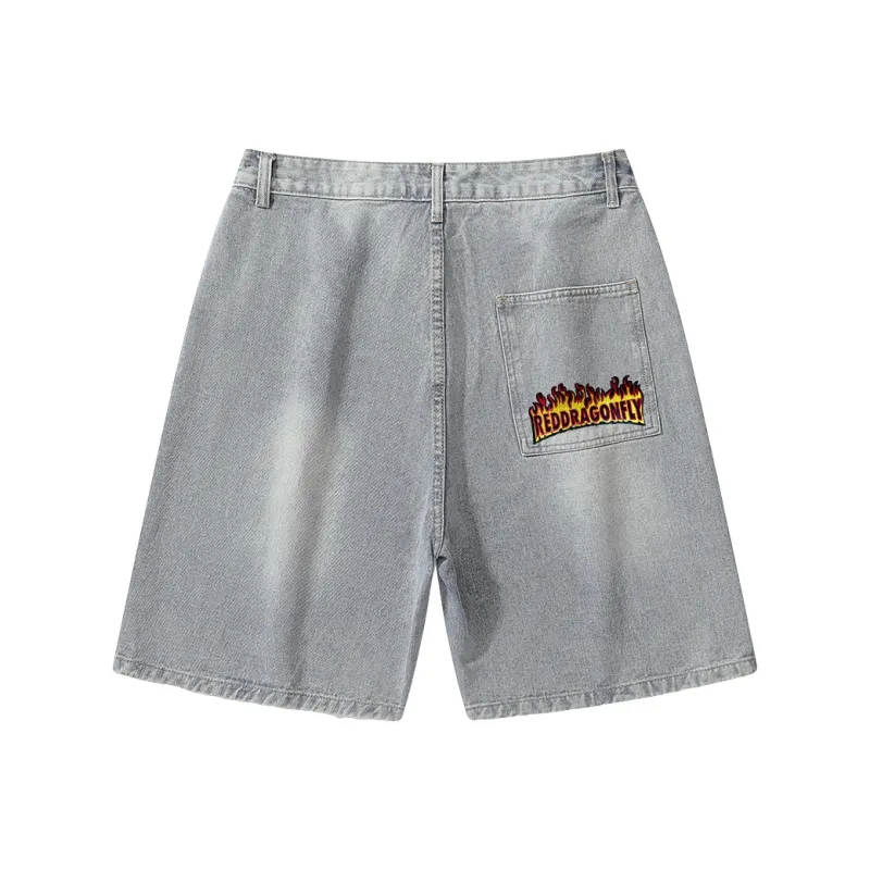 RED DRAGONFLY Denim Shorts Unisex-5