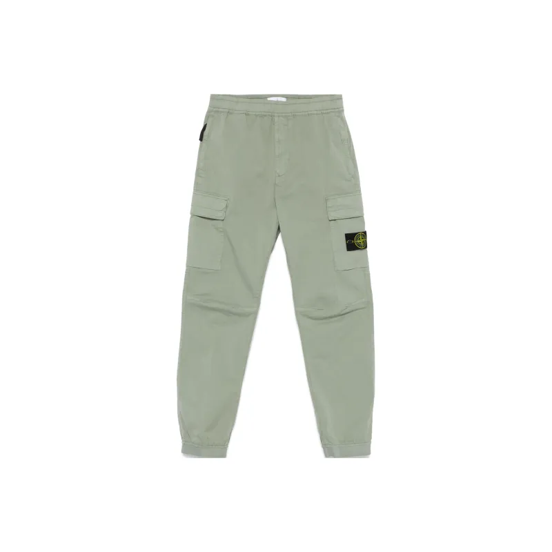 STONE ISLAND Logo Patch Elasticated Waist Pants-0