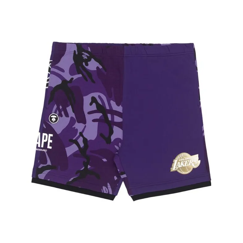 Bape X Nba Style Ape Face Camo Milwaukee Bucks Sweat Shorts-6