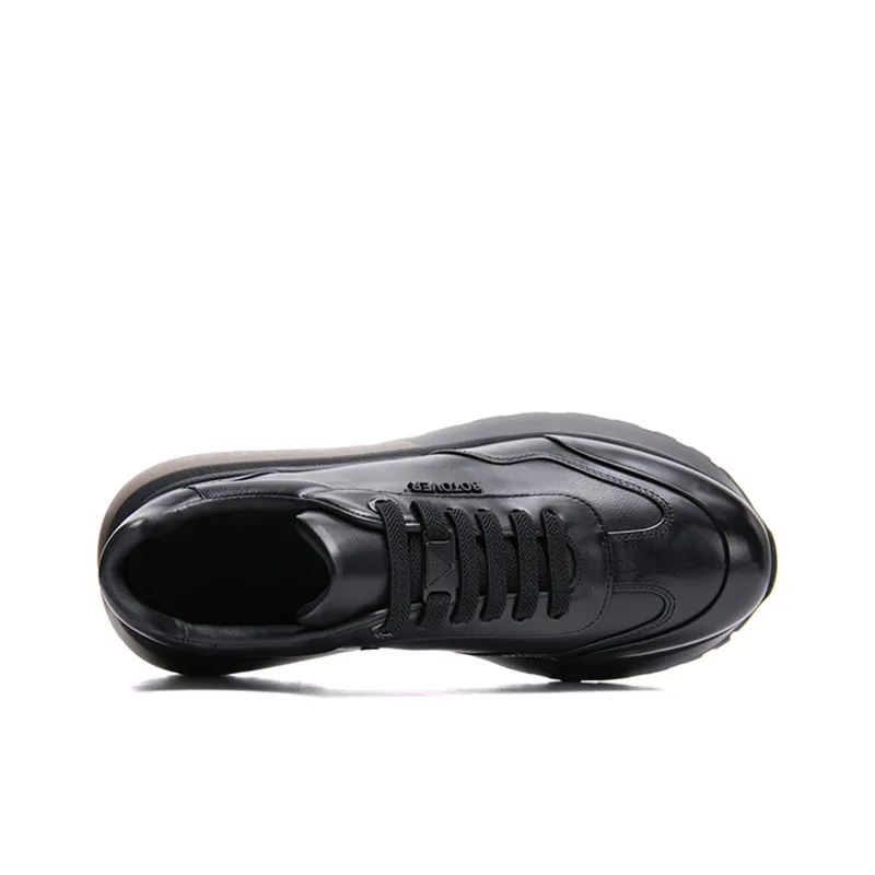 Bonnie Vicky Height Increasing Abrasion Resistant Low Top Casual Shoes Men's Black-3