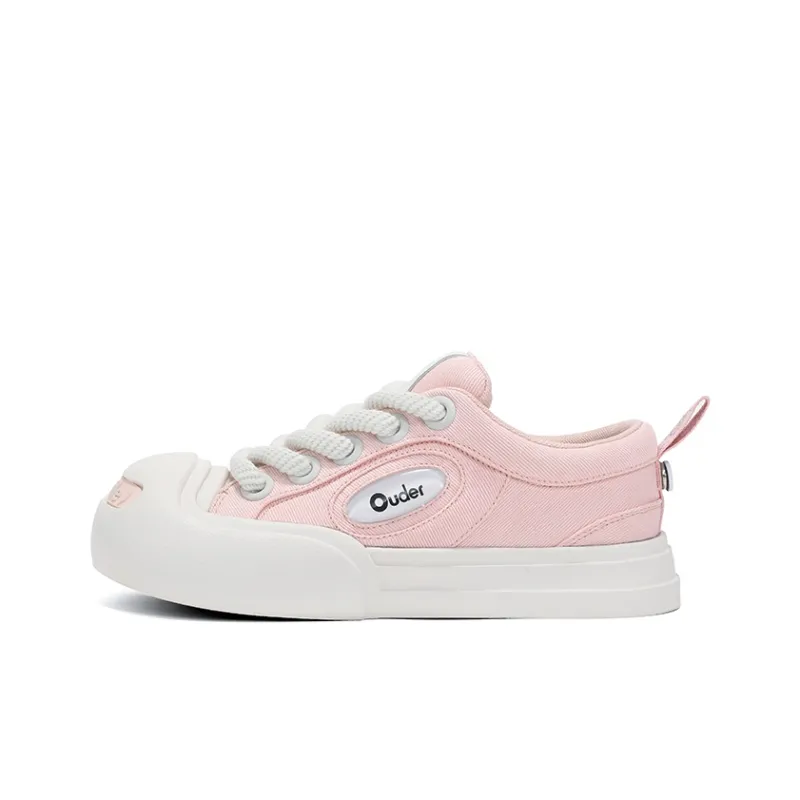 Ouder Smiler Skateboard Shoes Unisex Low Top White-0