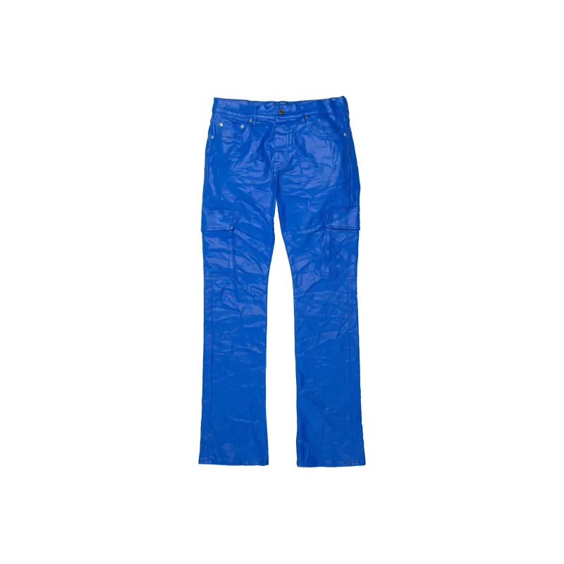 PURPLE-BRAND Patent Film Cargo Flare Skinny Jeans-0