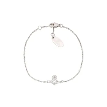 Vivienne Westwood Brass Saturn Rhinestone Design Bracelet Women's Silver