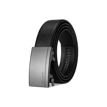 PIERRE CARDIN Top Grain Cow Leather Belts Men's Black 3.5cm