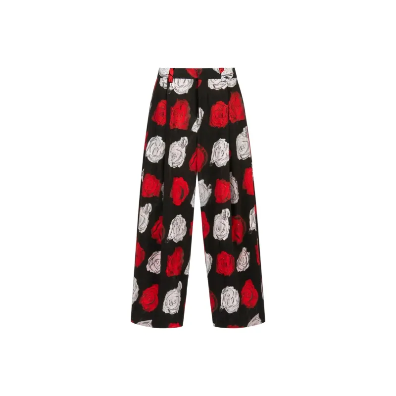 MARNI Rose print Trousers-0
