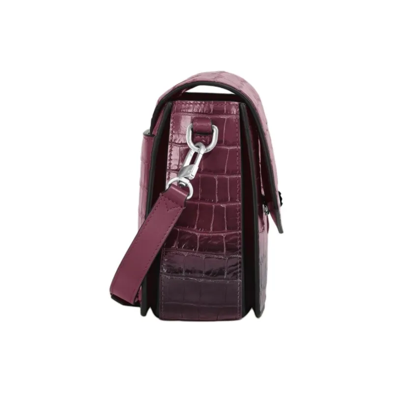 MONTBLANC Grain Cow Leather Shoulder Bag, Crossbody Bag Women's Ink Black Currant Color-1