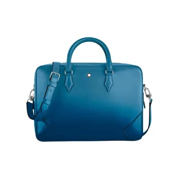 MONTBLANC Meisterstuck Grain Cow Leather Handbag Briefcase Men's Ink Smoky Blue