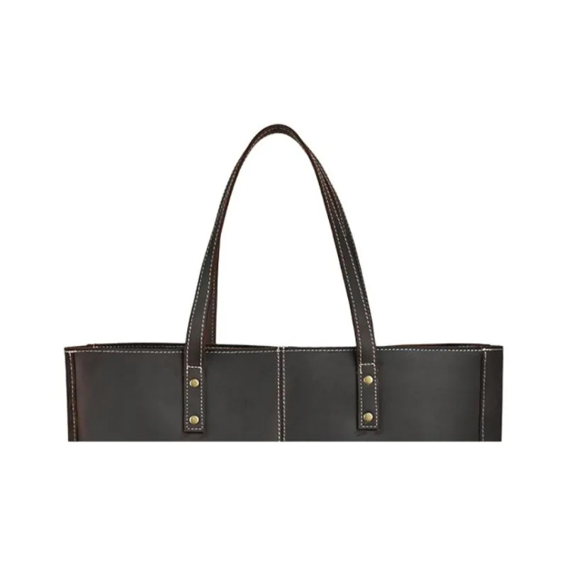 DOSRFINI Crazy Horse Skin Shoulder Bag Men's Brown-4