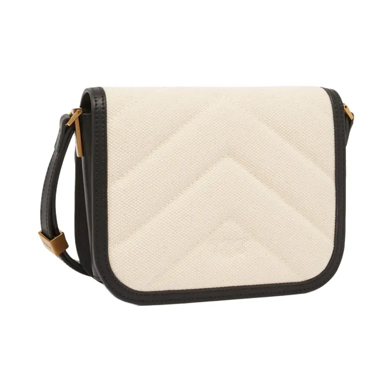 PINKO Fabric Crossbody Bag, Shoulder Bag Women's Beige & Black-1