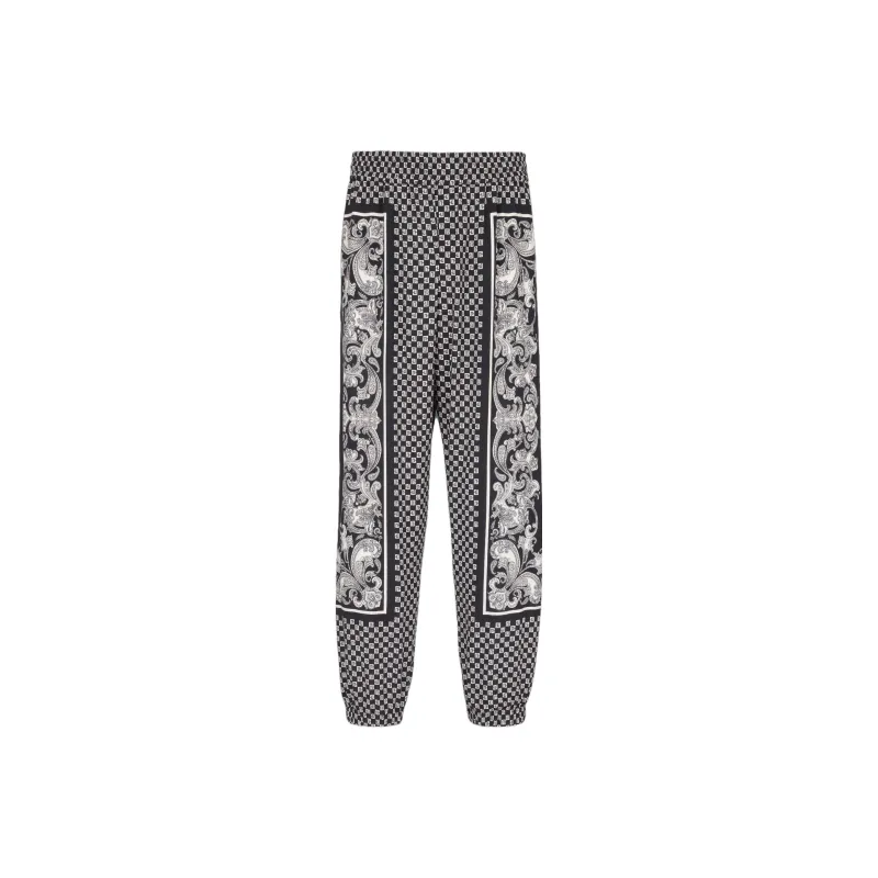 BALMAIN Mini Monogram Paisley Print Trousers-0