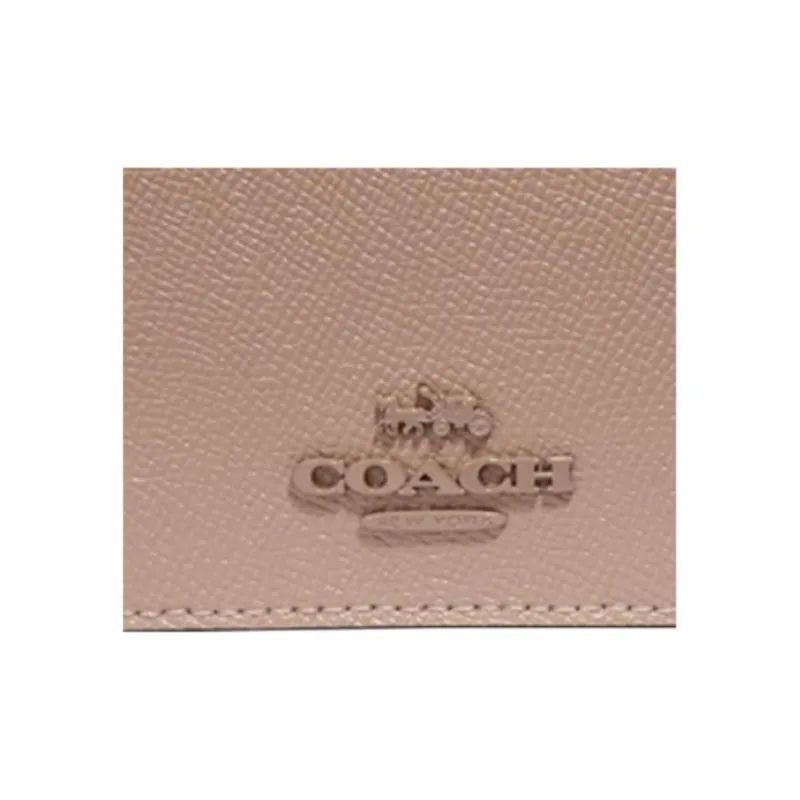 COACH Snap Wallet Leather Wallet Small Size Women's Macaron Khaki-4