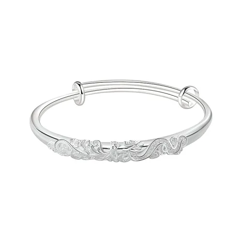 Yuanyanghuangjin 999 Fine Silver Bangles Women's