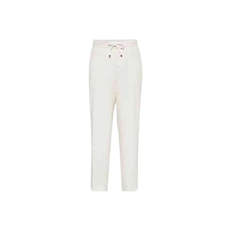 Brunello Cucinelli SS25 Casual Pants Men's Gray White-0