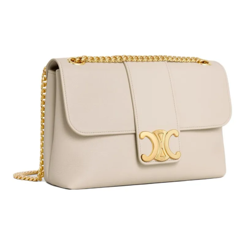 CELINE Victoire Calfskin Crossbody Bag, Shoulder Bag Medium Size Women's Light Beige-2